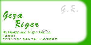 geza riger business card